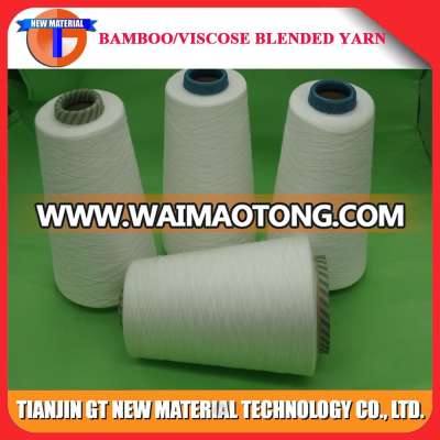 32S white color viscose blended with bamboo knitted yarn